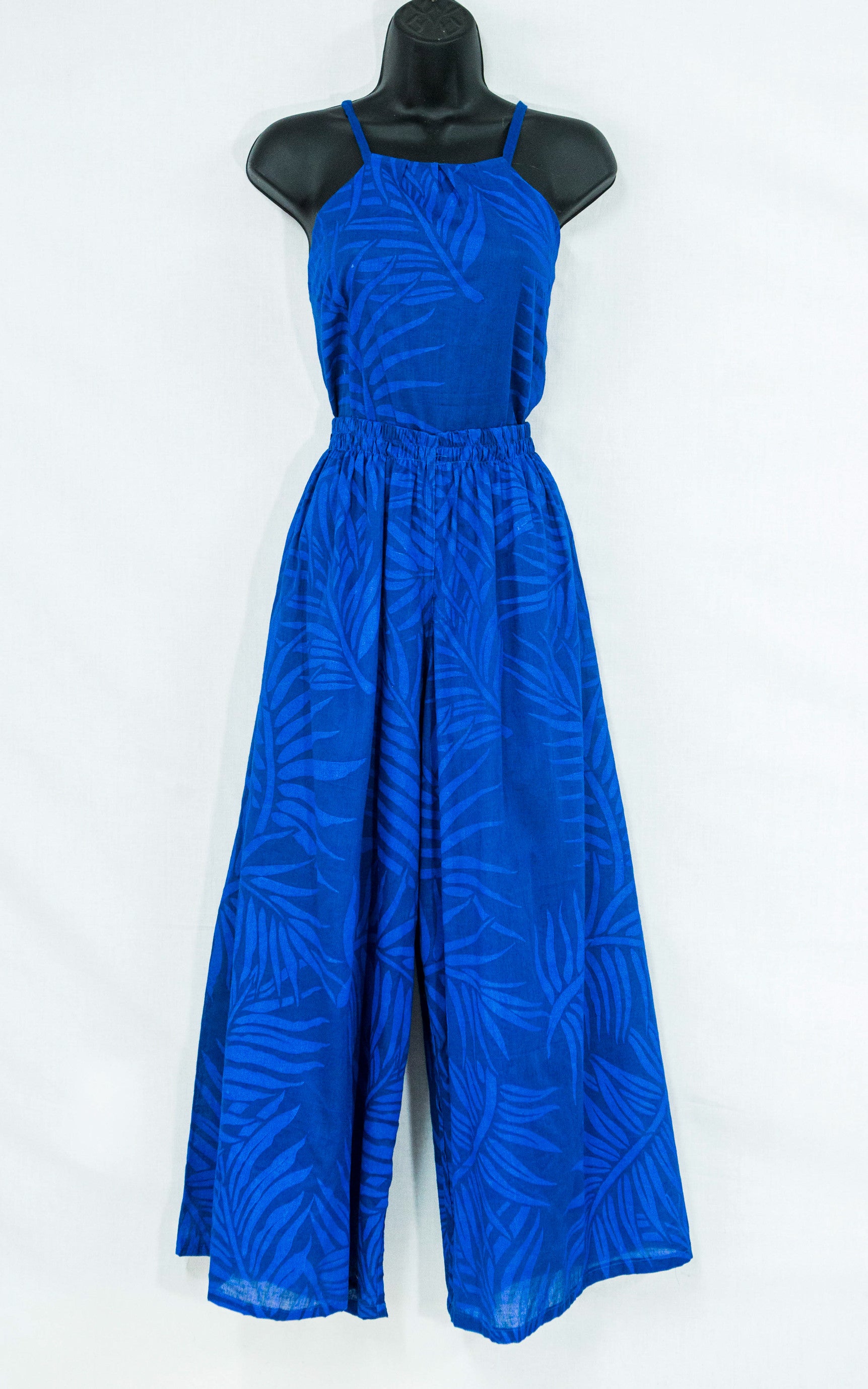 Palazzo Pants Set "Palm Fronds" - Shortsleeve